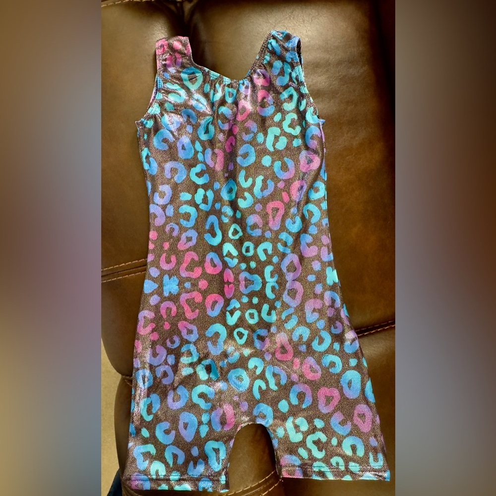 Girls Gymnastics Leotard- Cheetah Print